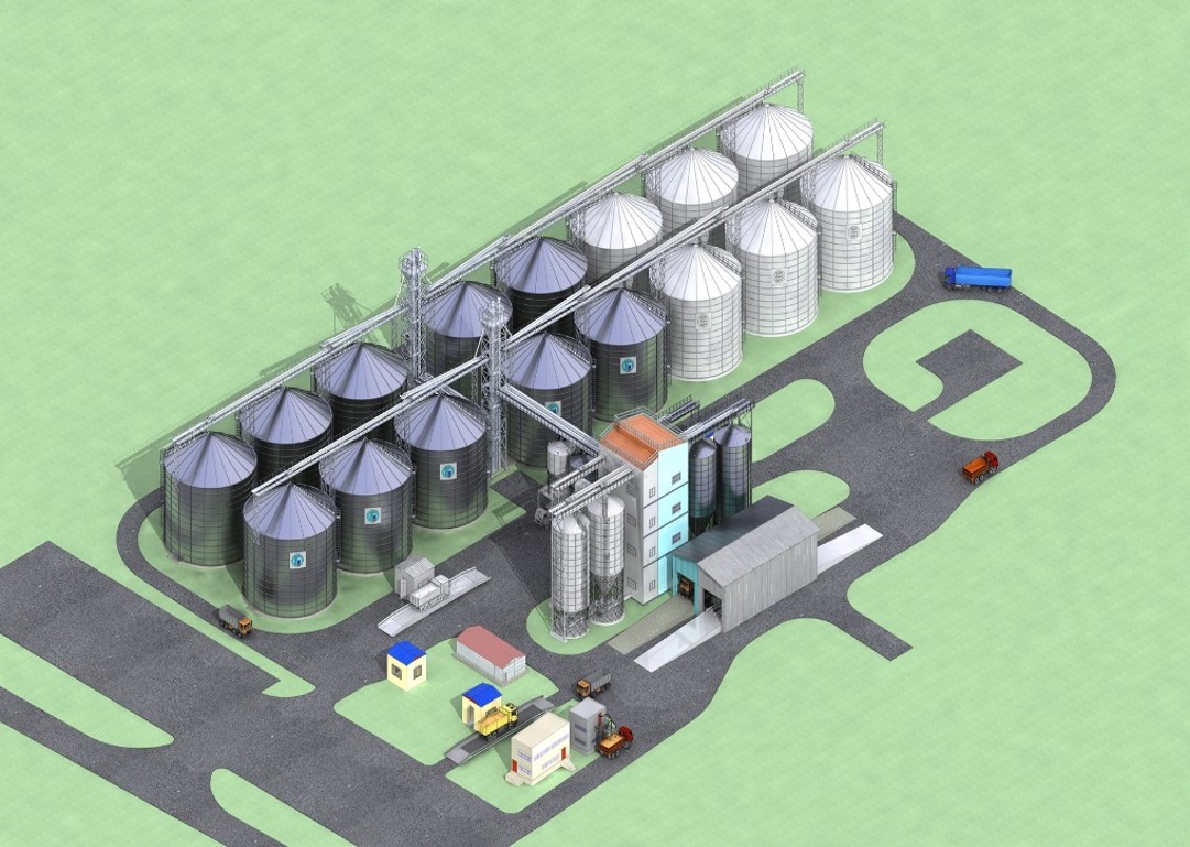 АО «Орел Нобель-Агро» Комплекс по приемке, очистке, сушке, хранению и отгрузке зерновых культур на 50 000 тонн (I этап строительства – 30 000 тонн)